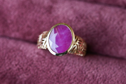 Bague dôme rubis