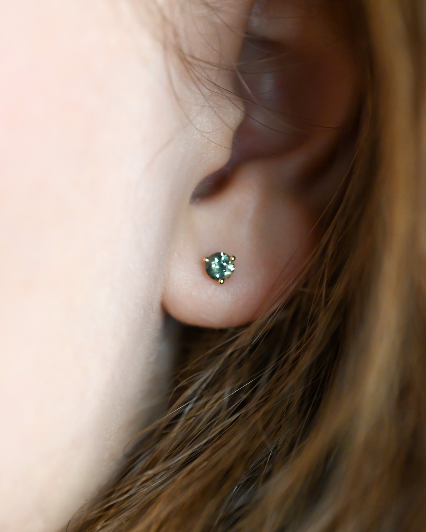 Teal sapphire earrings