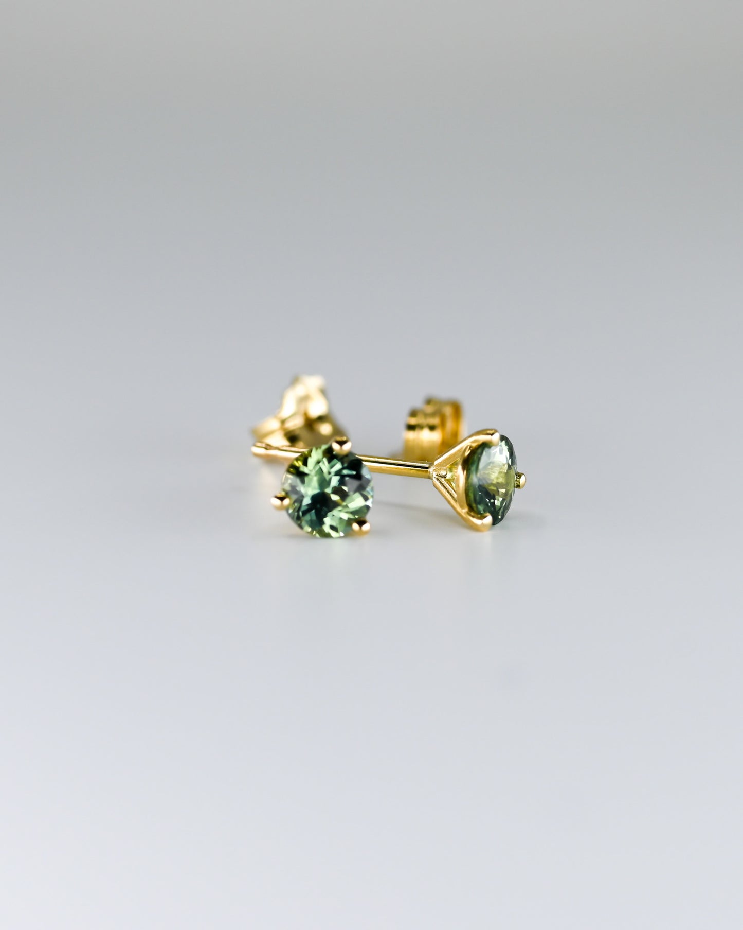 Teal sapphire earrings