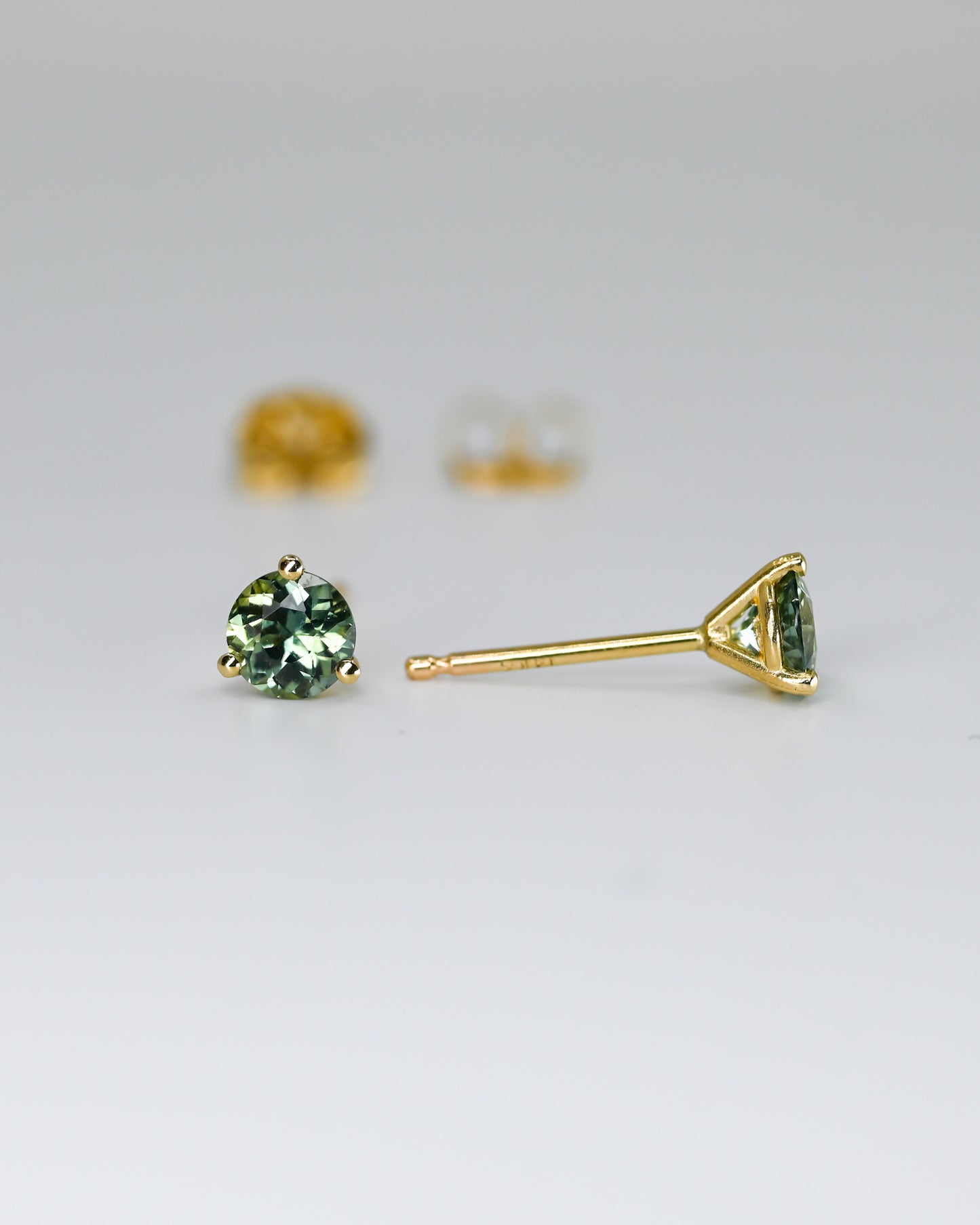 Teal sapphire earrings