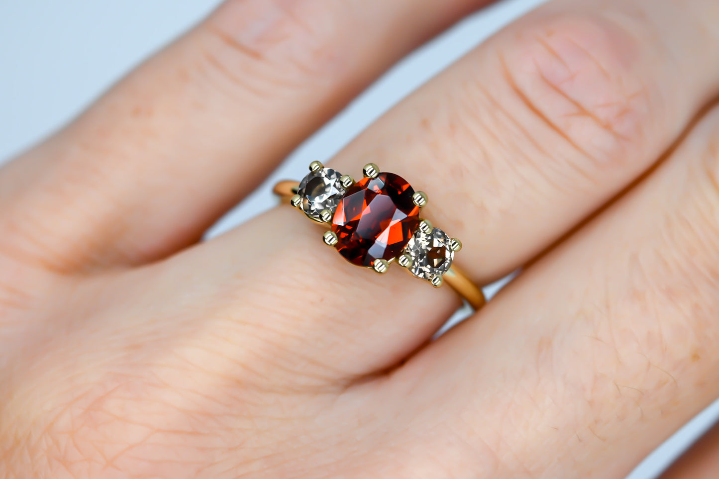 Bague trilogie grenats