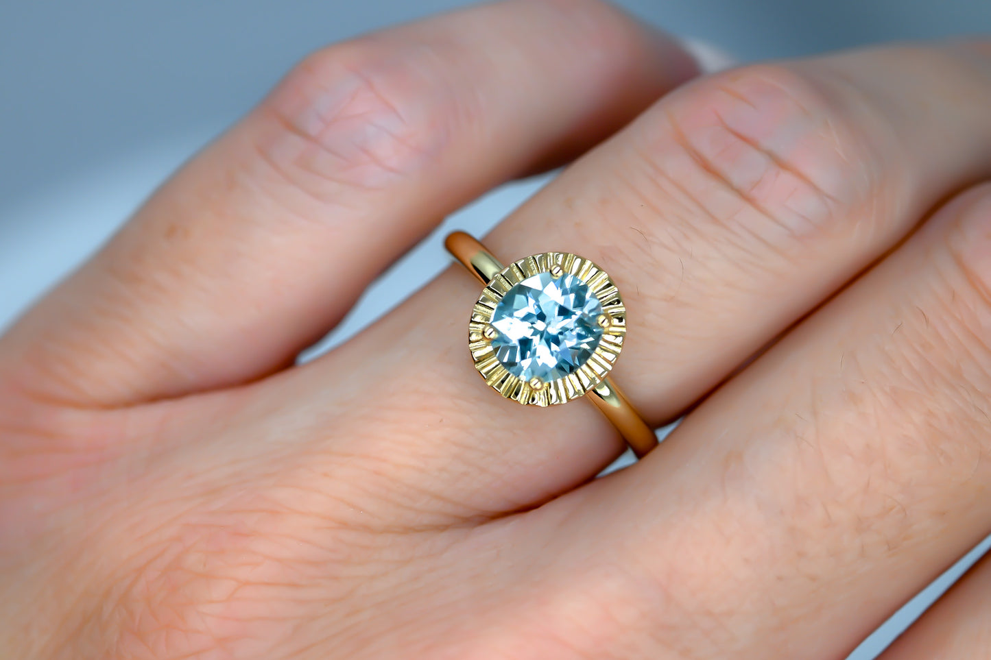 Bague Aura zircon naturel